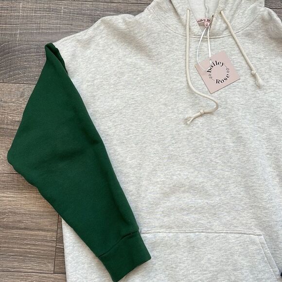 Bailey Rose Colorblock (Green/Blue) Hooded Pullover - Picture 2 of 5